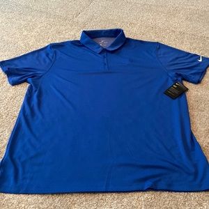 NIKE dri fit blue collard shirt